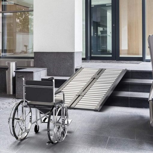 Kerekesszék rámpa, összecsukható, félbe hajtható, aluminium, 153 vagy 183 vagy 305 cm hosszú