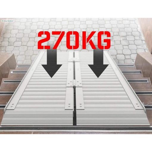 Kerekesszék rámpa, összecsukható, félbe hajtható, aluminium, 153 vagy 183 vagy 305 cm hosszú